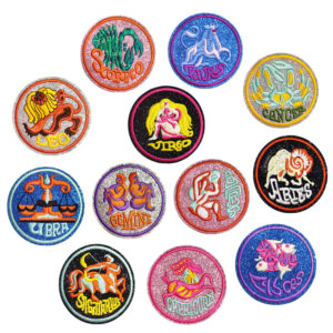 Wholesale 12 Constellation Zodiac Embroidered Patches - Chic Fashion Accessory for Clothing DIY Stickers Gift