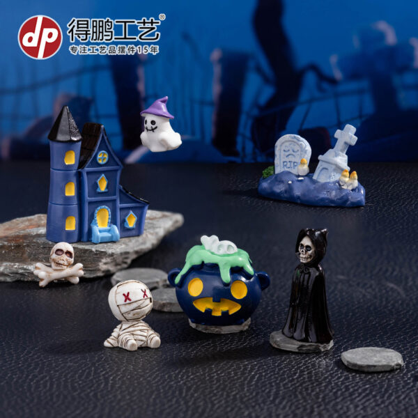 oly-c7b5b662aeda101ccbf6ea5325a5bbe2 Wholesale Halloween Resin Micro Landscape Scary Tree Tombstone Skeleton Pumpkin Home Decor Accent