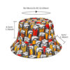 Wholesale Retro Beer Pattern Bucket Hat Sun Protection Fashion Accessory for Women Boutique Gift