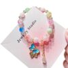 Wholesale Purple Floral Butterfly Bracelet Handmade Glass Bead Girls Travel Souvenir Boutique Resale