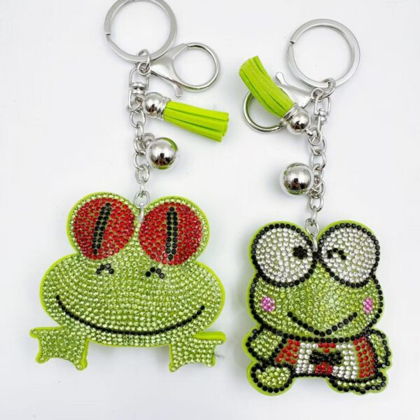 Wholesale Cute Cartoon Frog Rhinestone Keychain Alloy Key Ring Bag Charm Gift