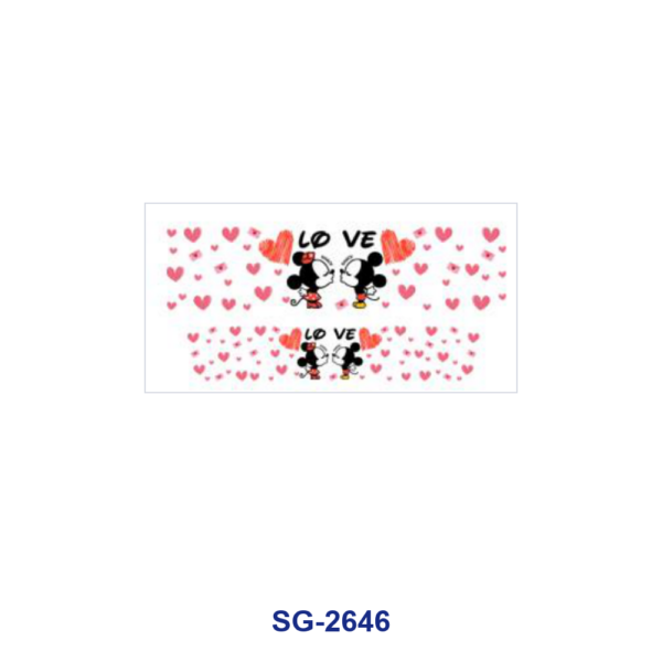 Wholesale 8pcs Cartoon Valentine Heart Print 3oz Cup Stickers Wrap OLY Exclusive