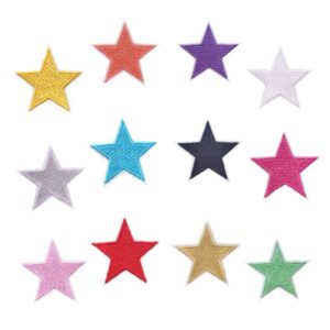 oly-c7fd29f15493e78566e5377adaba5463 Wholesale Trendy Five-Pointed Star Embroidered Patches 12-Pack for Clothing and Accessories