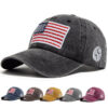 Wholesale USA Flag Embroidered Washed Cotton Retro Baseball Cap Trendy Sun Protection Fashion Accessory Gift