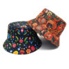 Wholesale Chic Graffiti Floral Double Sided Bucket Hat Unisex Sun Protection