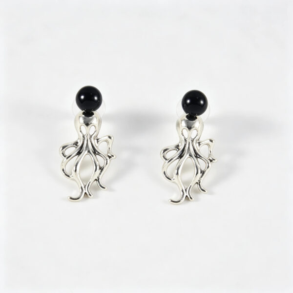 oly-c8178f84cb176bc9f50cf28b78c8fd27 Wholesale Vintage Distressed Octopus Jellyfish Earrings Black Pearl Halloween Fashion Accessory Boutique Resale