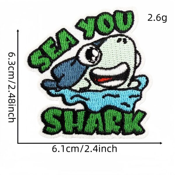 oly-c8199afe6f99afff914fc4a61d1ca206 Wholesale Cartoon Animal Embroidered Patches – Shark & Shrimp Theme, Decorative Accent for Boutique Resale