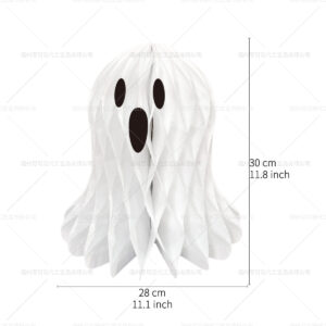 Halloween white ghost honeycomb ornament type b- 12inch (30cm)