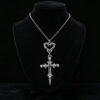 oly-c83e5893feaa21558374c3c6a6f81859 Wholesale Gothic Flame Heart Skull Cross Pendant Necklace Vintage Silver Finish Y2K Fashion Accessory