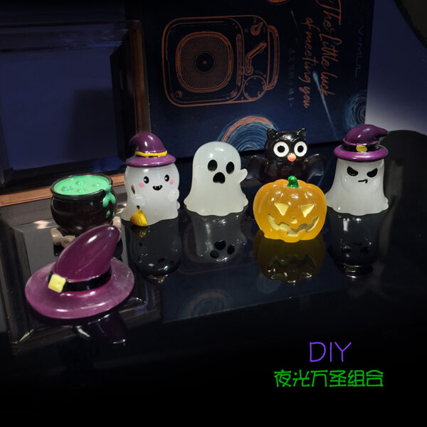 Wholesale Halloween Ghost Pumpkin Resin Figurine DIY Desktop Ornament Party Gift