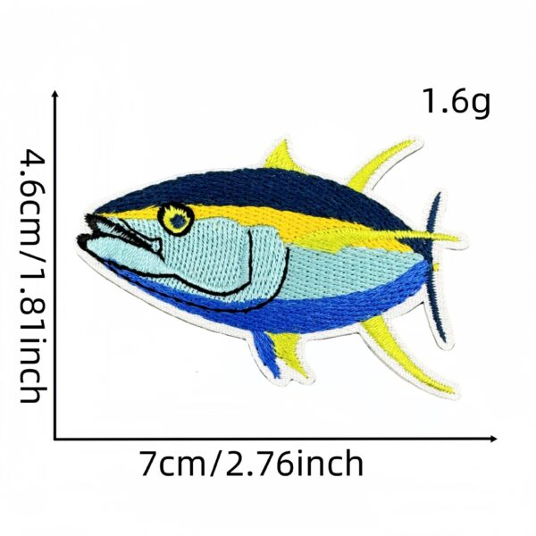 oly-c84d0b11e7bf8e6e3552701ab443b46c Wholesale Marine Life Fish Embroidery Patch Polyester Thread DIY Luggage Accessory