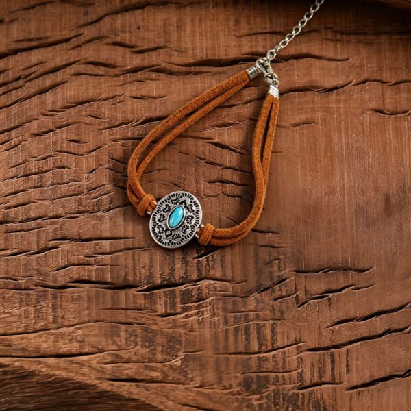 oly-c84fa300fb097760d0c6b5fa8db74687 Wholesale Retro Turquoise Cactus Pendant Bracelet Set Bohemian Jewelry Accessory Gift