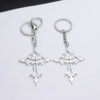 Wholesale Gothic Flame Hollow Cross Keychain Zinc Alloy Pendant Bag Charm Accessory