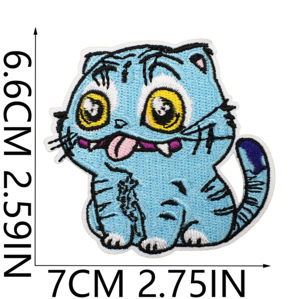 oly-c853fcb51c28a0496f4fecf27165b606 Wholesale Embroidered Patch with Cute Blue Cat Design for Clothing Decoration DIY Fashion Accessory