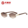 Wholesale Retro Rimless Hexagon Sunglasses UV400 Gold Frame Gray Lenses Outdoor Travel Fashion Accessory