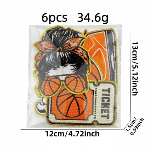 oly-c86c6e696b47adf6badeebd7fab7b144 Wholesale Basketball Theme Embroidered Cloth Patch Set 6Pcs Decorative Iron-On Applique for Resale Gift