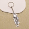 Wholesale Zinc Alloy Retro Fishbone Skeleton Keychain Pendant, Punk Style Fashion Accessory for Keys or Bag