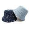 oly-c8956794d1f503d0703993266aacc046 Wholesale Retro Denim Bucket Hat Navy Blue Washed Finish Casual Fashion Accessory