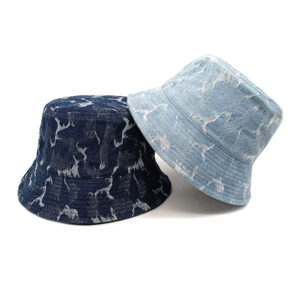 oly-c8956794d1f503d0703993266aacc046 Wholesale Retro Denim Bucket Hat Navy Blue Washed Finish Casual Fashion Accessory