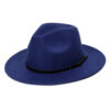 oly-c8ab2336b3ebb30ab8ddc0d3f157f47e Wholesale Woolen Jazz Hat Wide Brim Flat Top Everyday Wear Fashion Accessory