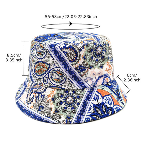 oly-c8b960c889994034c5f36c1d1eb7ee01 Wholesale Paisley Print Color Block Double Sided Bucket Hat Casual Sun Hat for Women