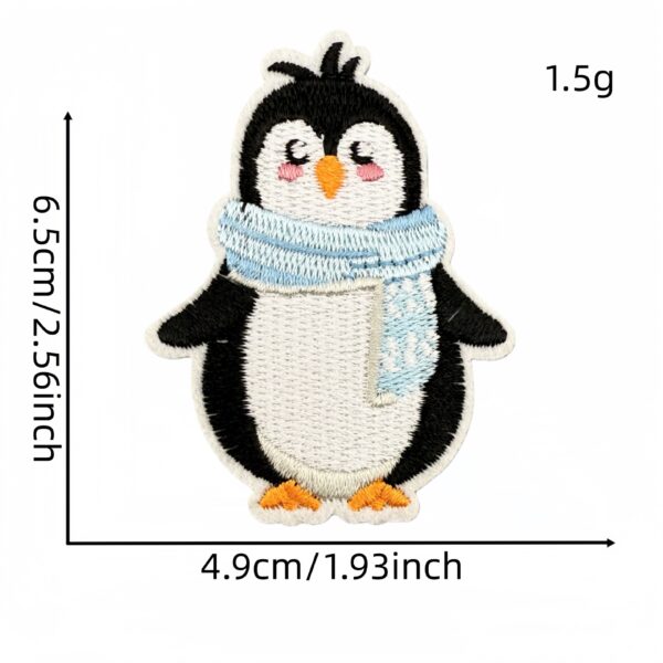 Wholesale Christmas Cartoon Snowflake Penguin Embroidered Patches Set of 8 Polyester Thread Decorative Accent Craft Supply