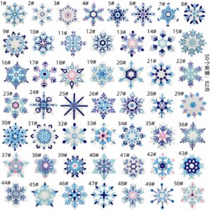 Snowflake cloth stickers set of 50 pieces