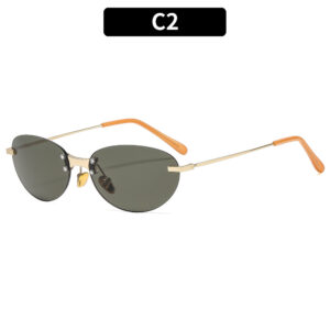 C2-Gold-framed dark green trim