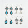 oly-c904fe73c3ea32dc29e0cd48e35bc96b Wholesale Electroplated Zinc Alloy Water Drop Turquoise Earrings, Geometric Vintage Bohemian Style Fashion Accessory