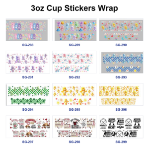 Wholesale 8pcs Cute Cartoon Balloon 3oz Tumbler Stickers Wrap OLY Exclusive