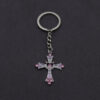 Wholesale Gothic Style Cross Heart Keychain Pendant Metal Bag Charm