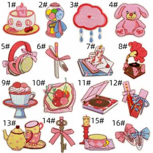 Pink series cloth patch set 16 pieces