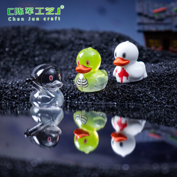 Wholesale Resin Devil Ghost Little Yellow Duck Ornament DIY Micro Landscape Decorative Accent