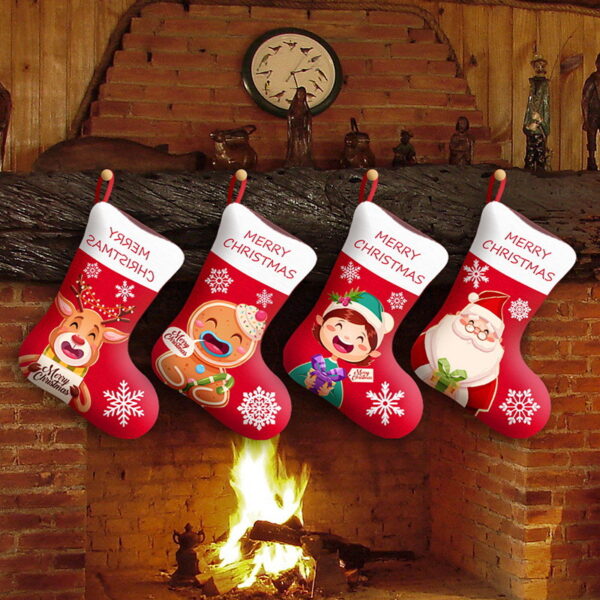 oly-c94fc2c3e388155876913bb4da395476 Wholesale Christmas Socks Set Four Piece Snowman Deer Design Decorative Candy Socks for Home Decor Party