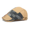 oly-c968b5faed214bb16b559521994281e9 Wholesale Black Spliced Plaid Forward Cap with Embroidery for Casual Summer Wear