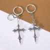 Wholesale Retro Gothic Cross Ethnic Pattern Zinc Alloy Pendant Keychain Boutique Resale