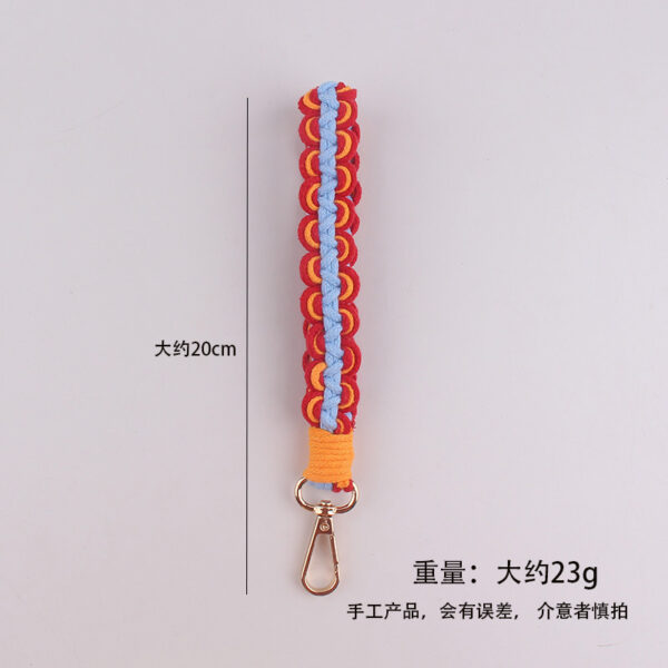 oly-c9a5631136e29dc5e4bc52005a399f43 Wholesale Handwoven Cotton Rope Keychain in Red Bag Charm Phone Strap Gift for Women