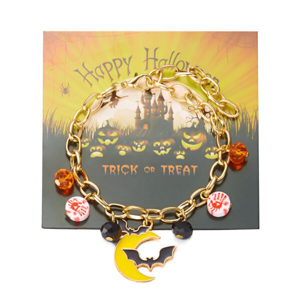 oly-c9c492162c3949d99472db590b7a40dc Wholesale Halloween Grim Reaper Pumpkin Pendant Bracelet Zinc Alloy Jewelry Accessory