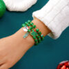 Wholesale Alloy Christmas Beaded Bracelet Set 3Pack Cartoon Pendant Jewelry Accessory