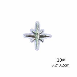 10# Small silver star cloth stickers
