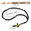 Wholesale Fashion Wooden Rosary Bracelet 8mm with Cross Engraved Hand Held Resale Jewelry Accessory