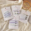 Wholesale Spring Floral Metal Hair Clip 4pcs Pink Bow Boutique Resale Accessory