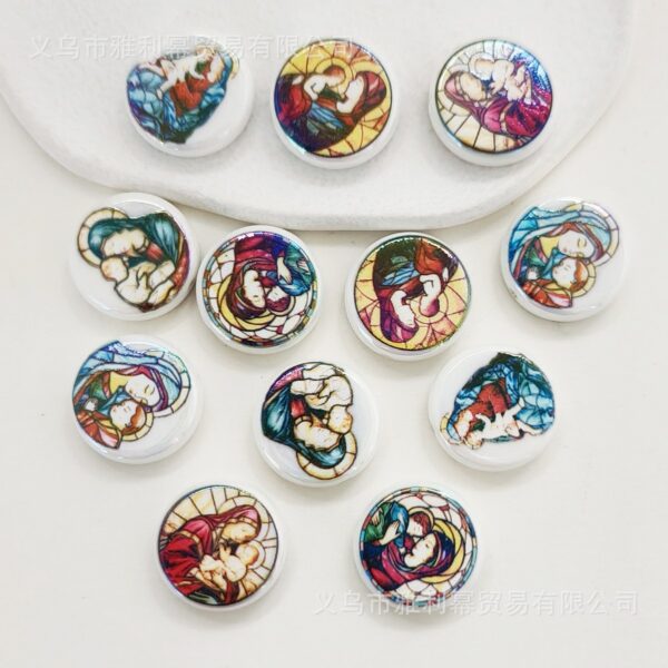 oly-c9efcb3139e7dbe57ab24bc9a9a381c1 Wholesale Trendy Acrylic Floral Cross Beads Double Sided 24mm Beads for Jewelry Making