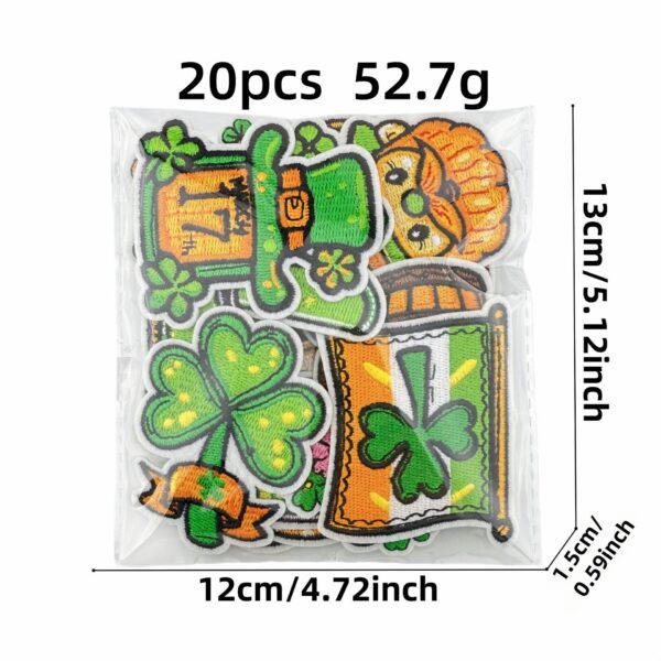 oly-ca106cb9e3b240313051dbc32b1593b2 Wholesale Irish Shamrock Embroidery Patch St. Patrick's Day Cloth Badge Fashion Accessory