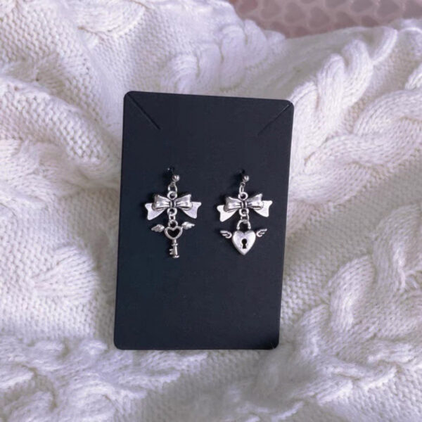 oly-ca2daf495d7cb44f37854cf48d1a0764 Wholesale Alloy Heart Butterfly Bow Earrings with Rhinestone Trendy Jewelry for Casual Everyday Wear Gift Boutique Resale