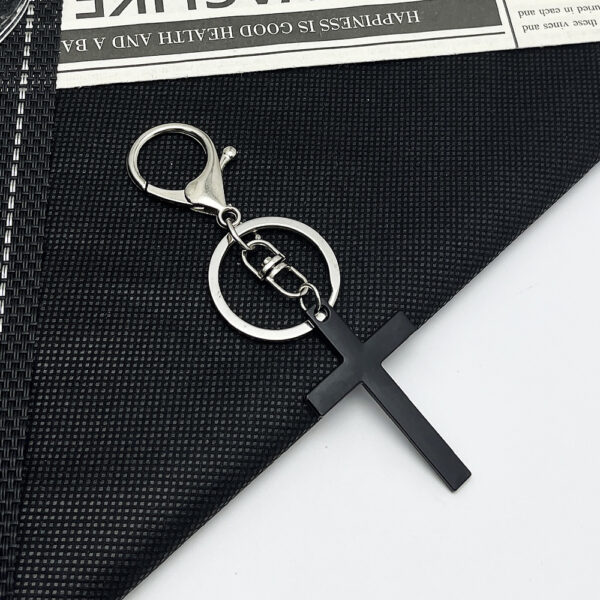 oly-ca2e1e444cb500c0463f013e3abeaed3 Wholesale Zinc Alloy Double Sided Cross Keychain Decorative Accent for Bags and Keys