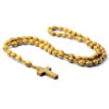 Wholesale Natural Wood Bead Cross Rosary Necklace Religious Jewelry for Gift Boutique Resale