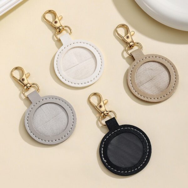 Wholesale White Leather Keychain Card Case Luggage Tag Chic Car Key Accessory Gift