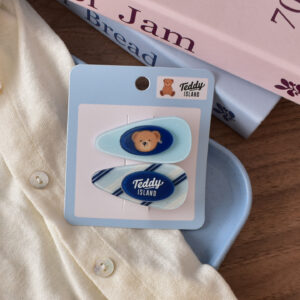 3 # Light blue oval water drop-2pcs
