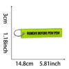 Wholesale Grass Green Flight Tag Keychain with Remove Before Pew Pew Text - Car Key Accessory Gift